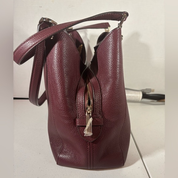 Kate Spade Leila Medium Purse Wallet set triple compartment Cherrywood Burgundy - Picture 3 of 14